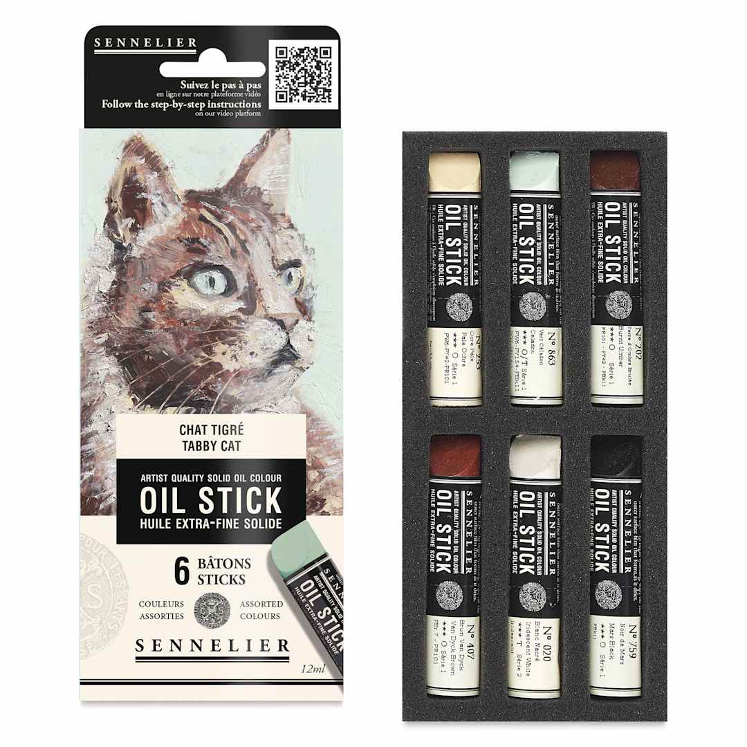 Open in modal - Sennelier Artists' Oil Sticks - Set of 6, Tabby Cat Colors