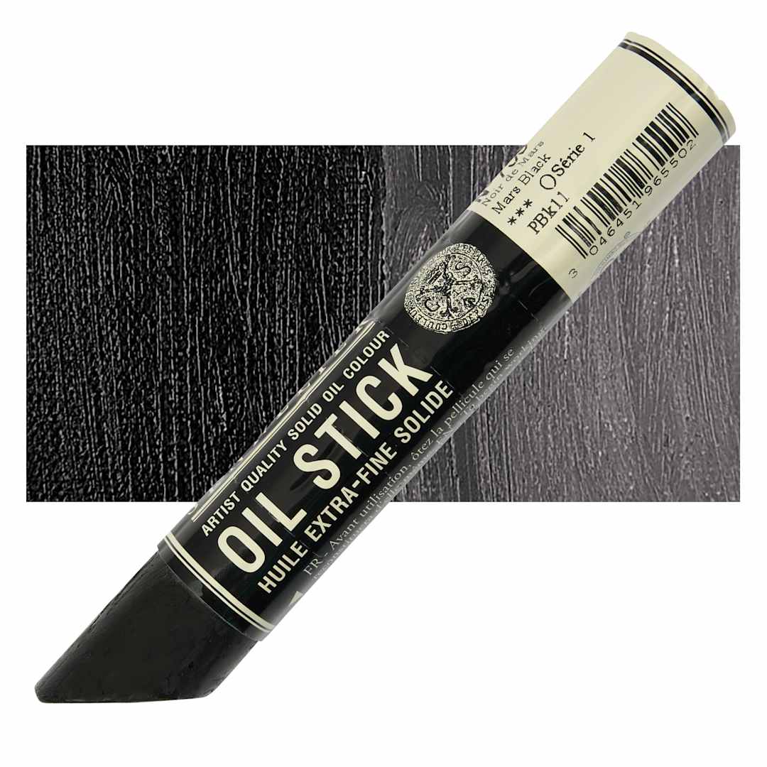 Open in modal - Sennelier Artists' Oil Stick - Mars Black stick and swatch