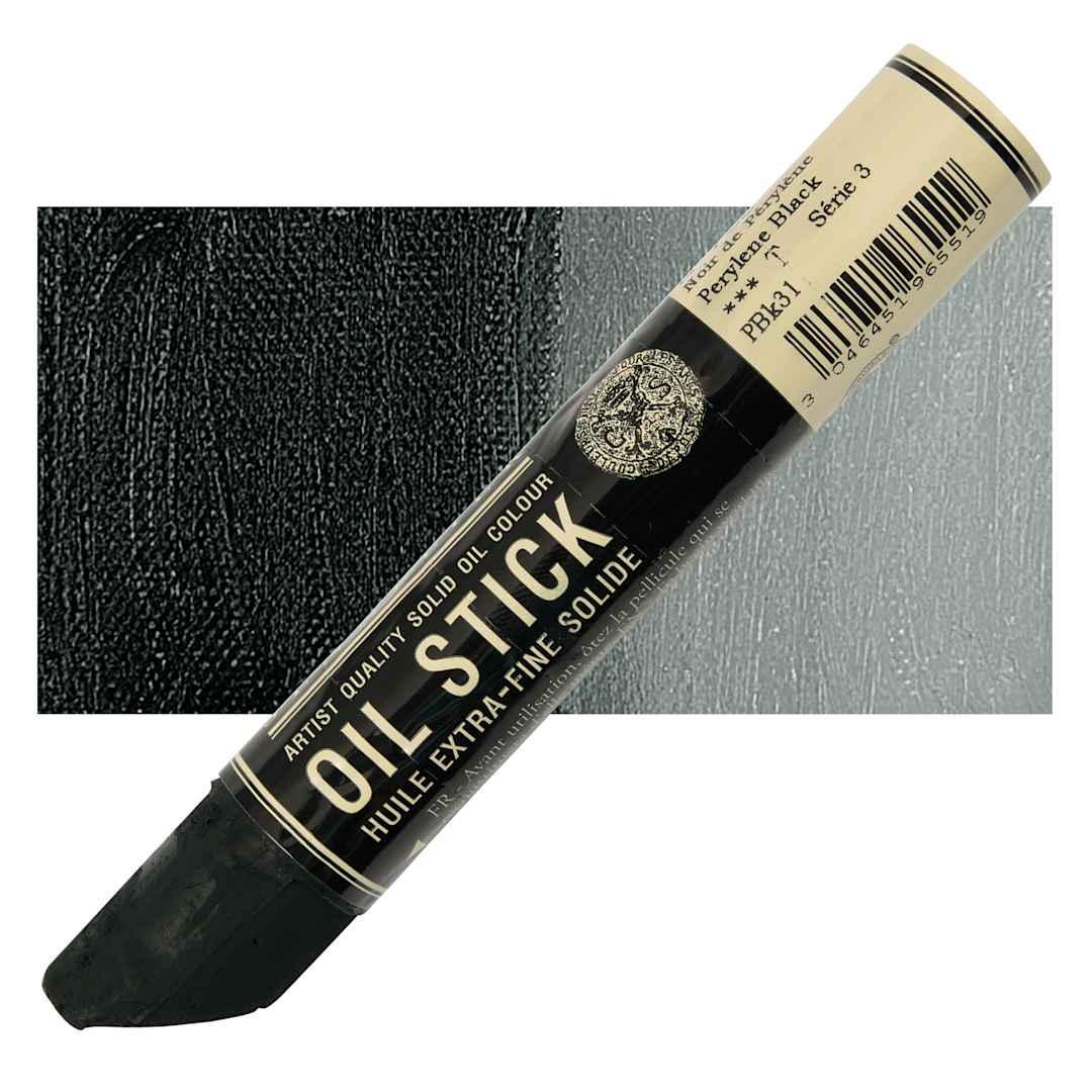 Open in modal - Sennelier Artists' Oil Stick - Perylene Black stick and swatch