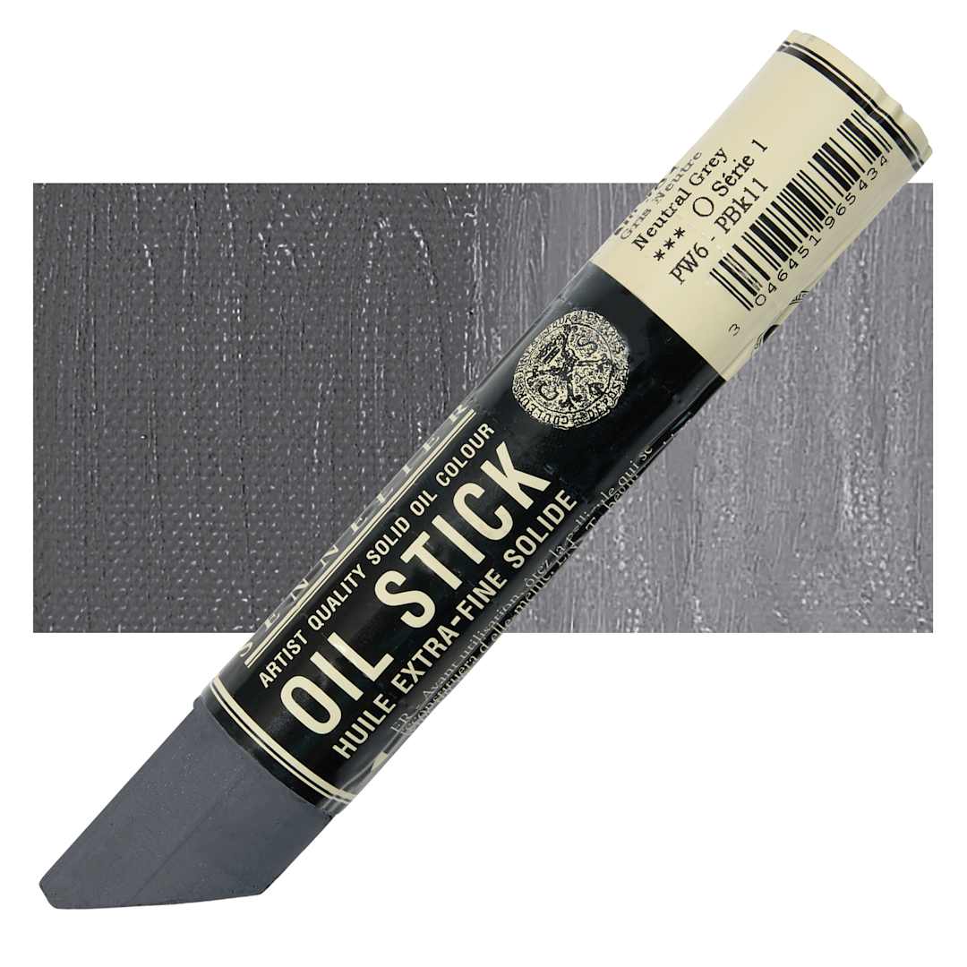 Open in modal - Sennelier Artists' Oil Stick - Neutral Grey stick and swatch
