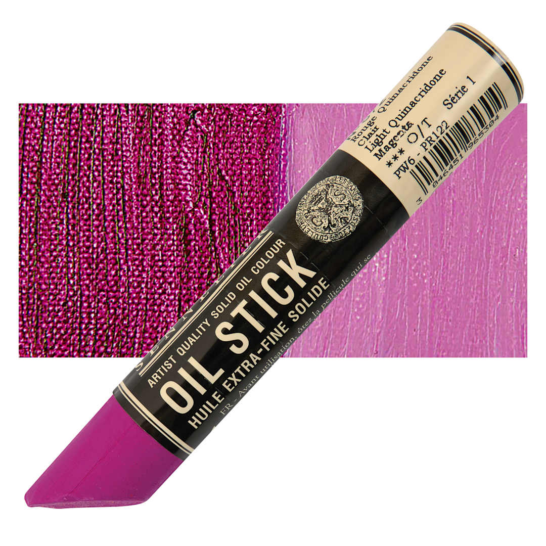 Open in modal - Sennelier Artists' Oil Stick - Light Quinacridone Magenta stick and swatch