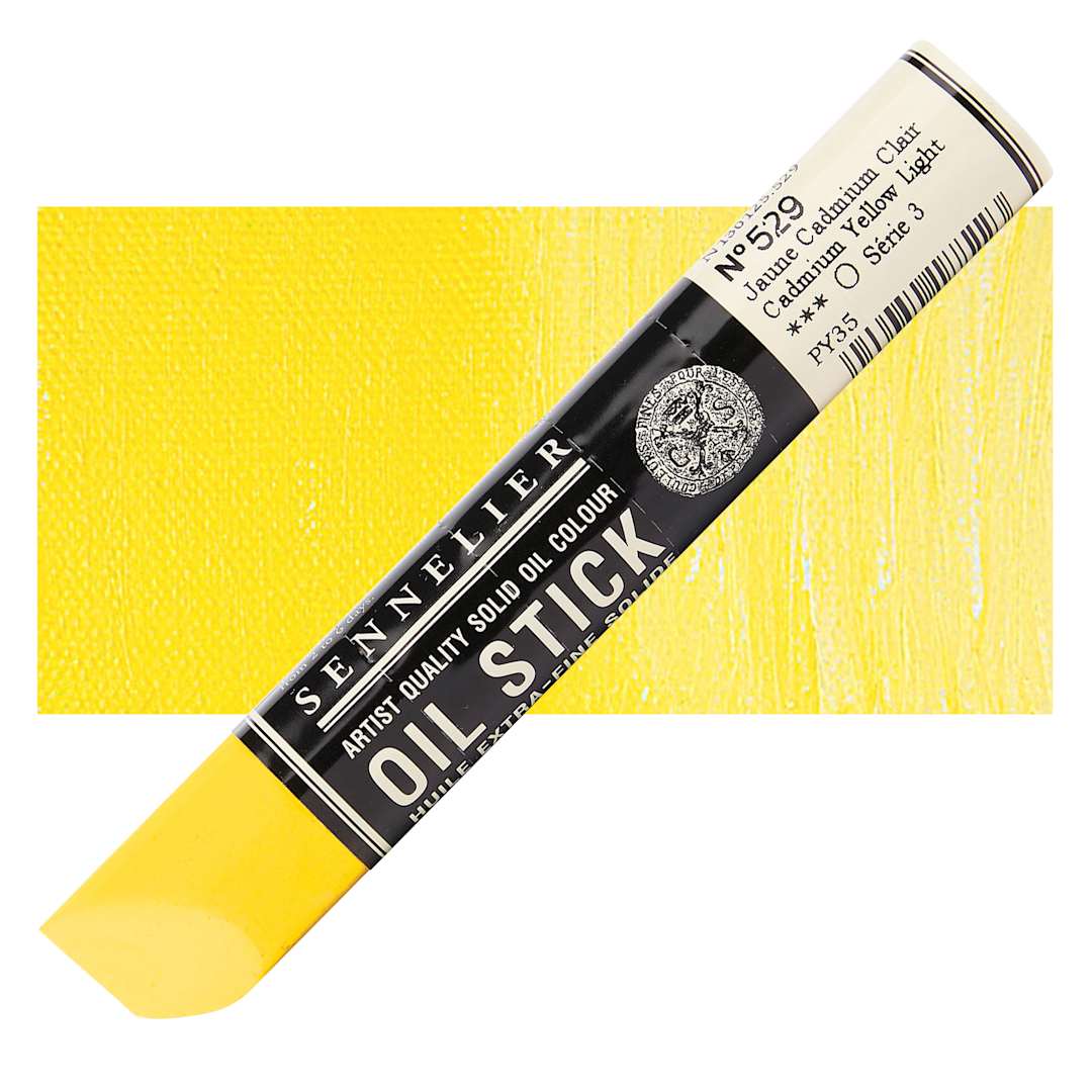 Open in modal - Sennelier Artists' Oil Stick - Cadmium Yellow Light 38 ml stick and swatch
