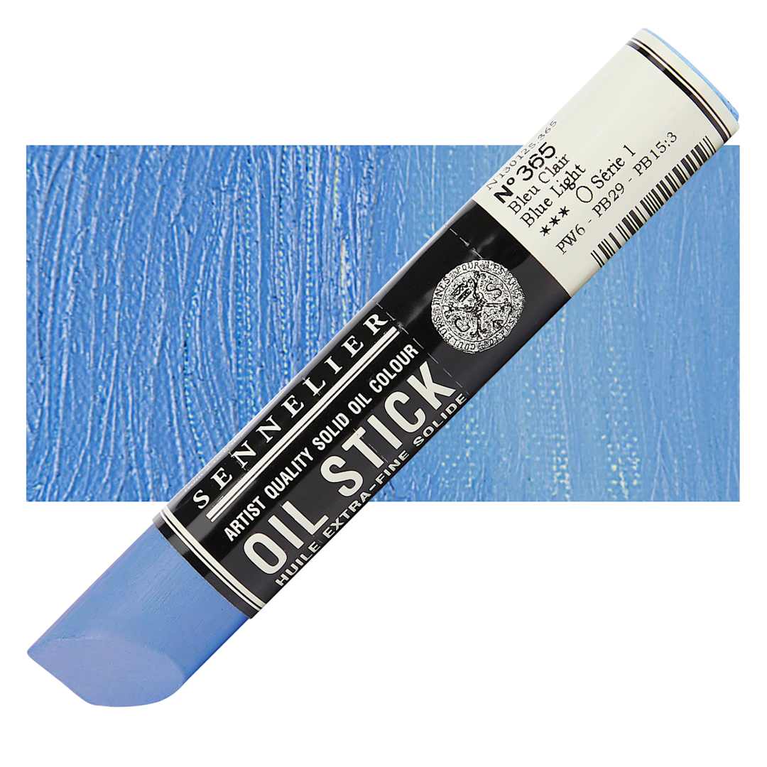 Open in modal - Sennelier Artists' Oil Stick - Light Blue 38 ml stick and swatch