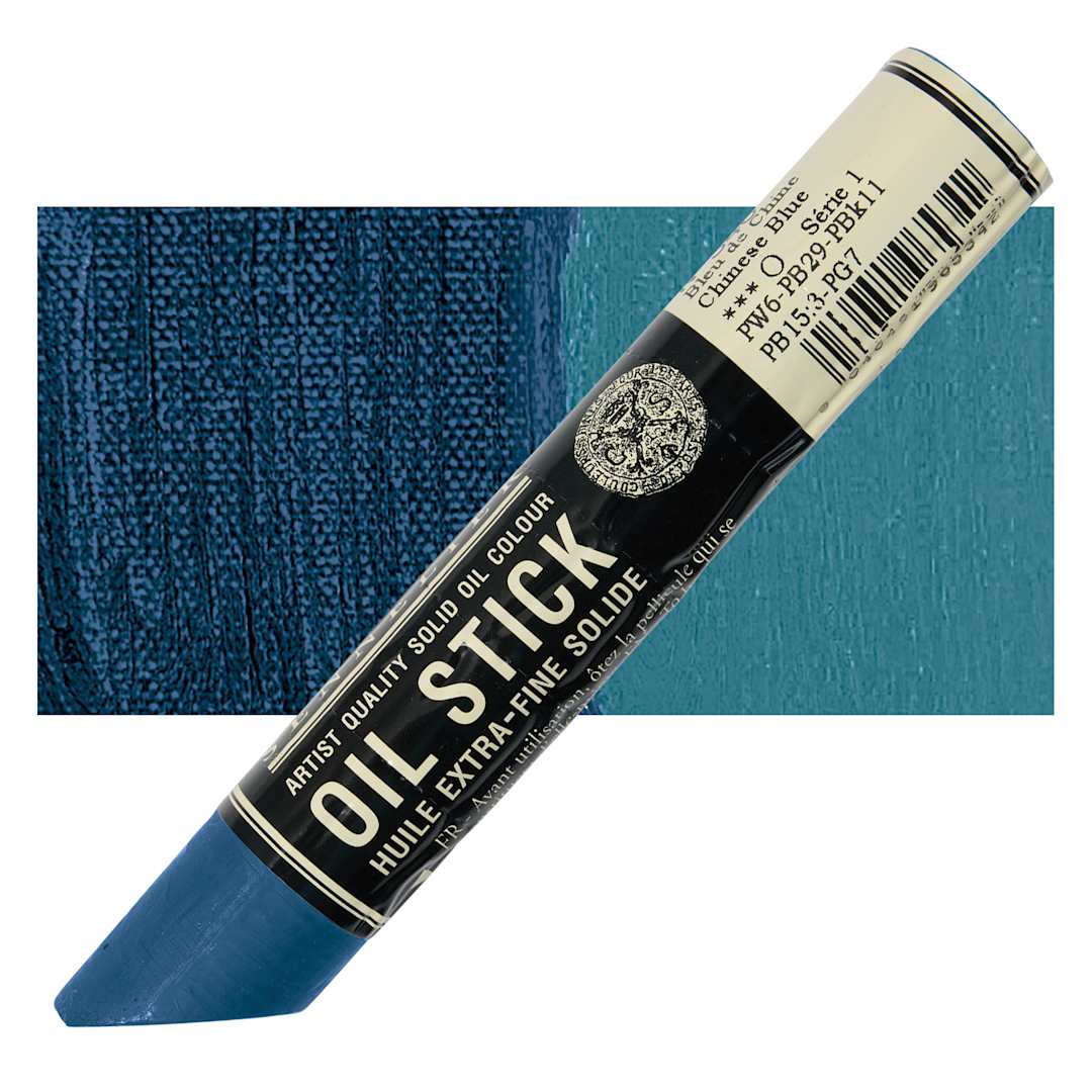 Open in modal - Sennelier Artists' Oil Stick - Chinese Blue stick and swatch