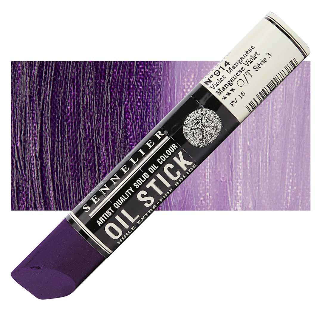 Open in modal - Sennelier Artists' Oil Stick - Manganese Violet 38 ml stick and swatch