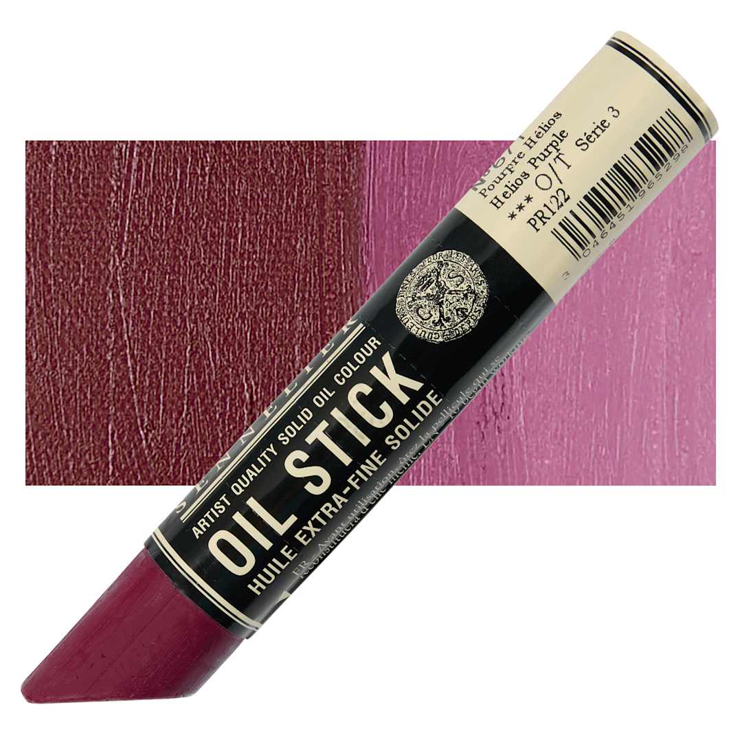Open in modal - Sennelier Artists' Oil Stick - Helios Purple stick and swatch