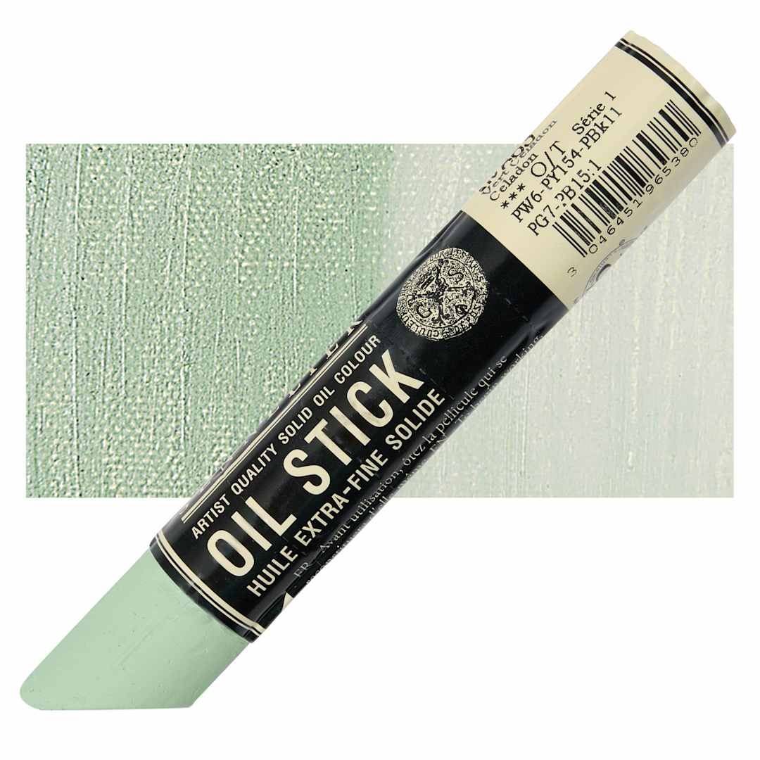 Open in modal - Sennelier Artists' Oil Stick - Celadon stick and swatch