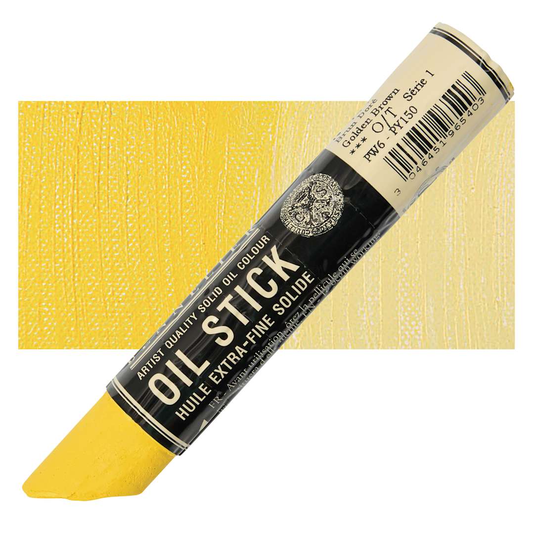 Open in modal - Sennelier Artists' Oil Stick - Golden Brown stick and swatch