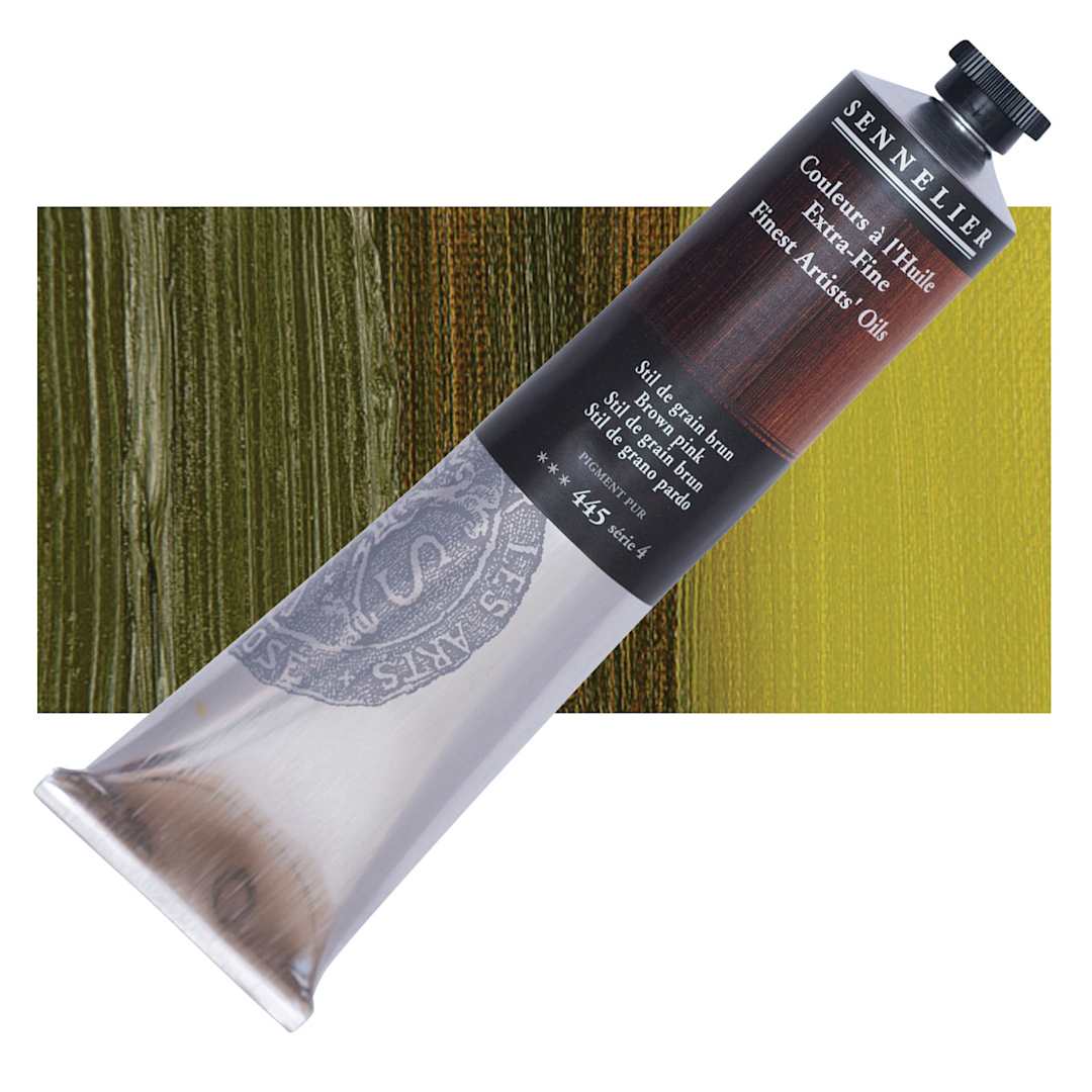 Open in modal - Sennelier Artists' Extra Fine Oil Paint - Brown Pink, 200 ml tube and swatch