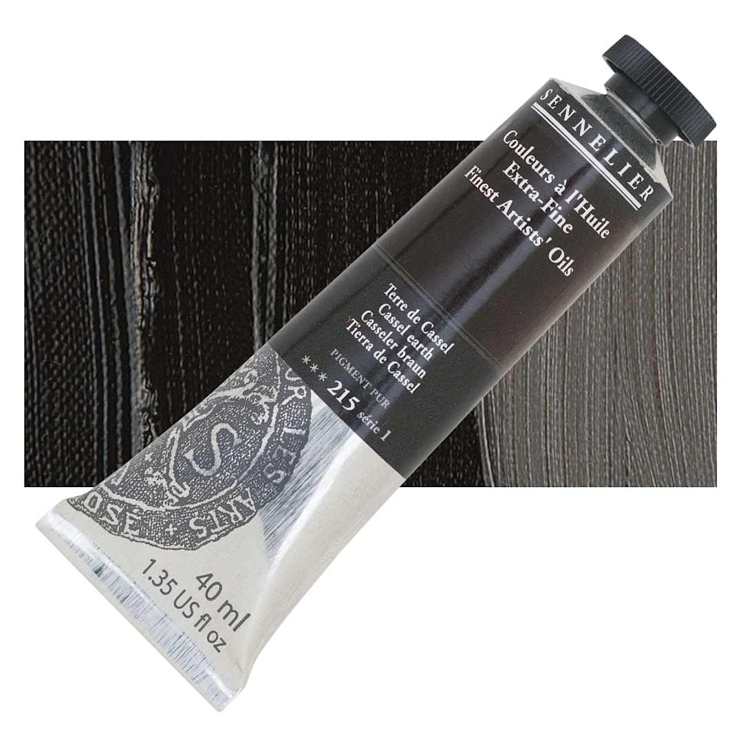 Open in modal - Sennelier Artists' Extra Fine Oil Paint - Cassel Earth, 40 ml tube and swatch