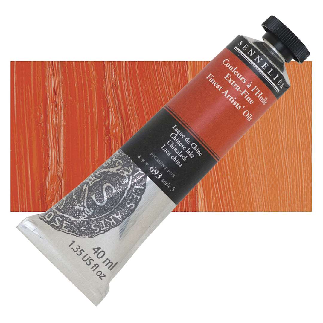 Open in modal - Sennelier Artists' Extra Fine Oil Paint - Chinese Lake, 40 ml tube and swatch