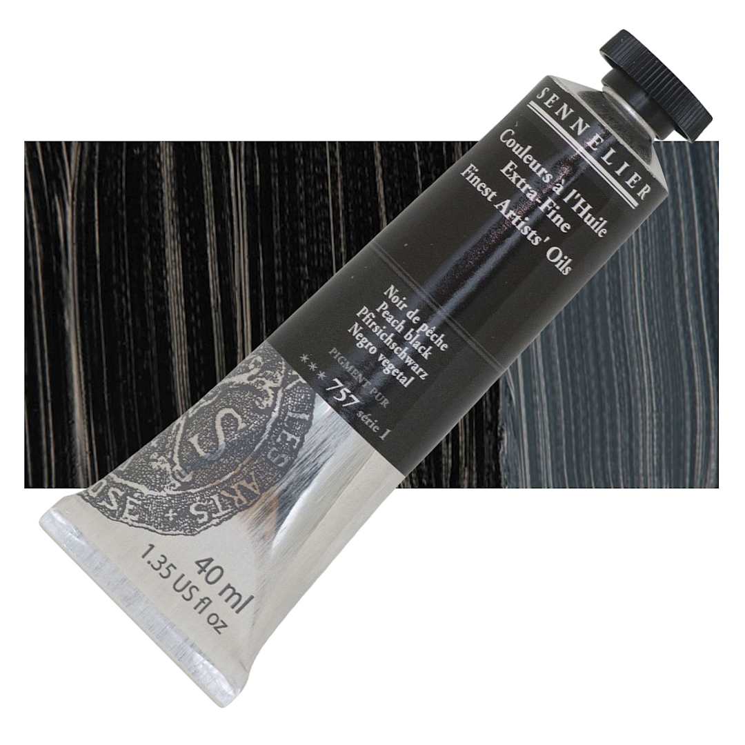 Open in modal - Sennelier Artists' Extra Fine Oil Paint - Peach Black, 40 ml tube and swatch