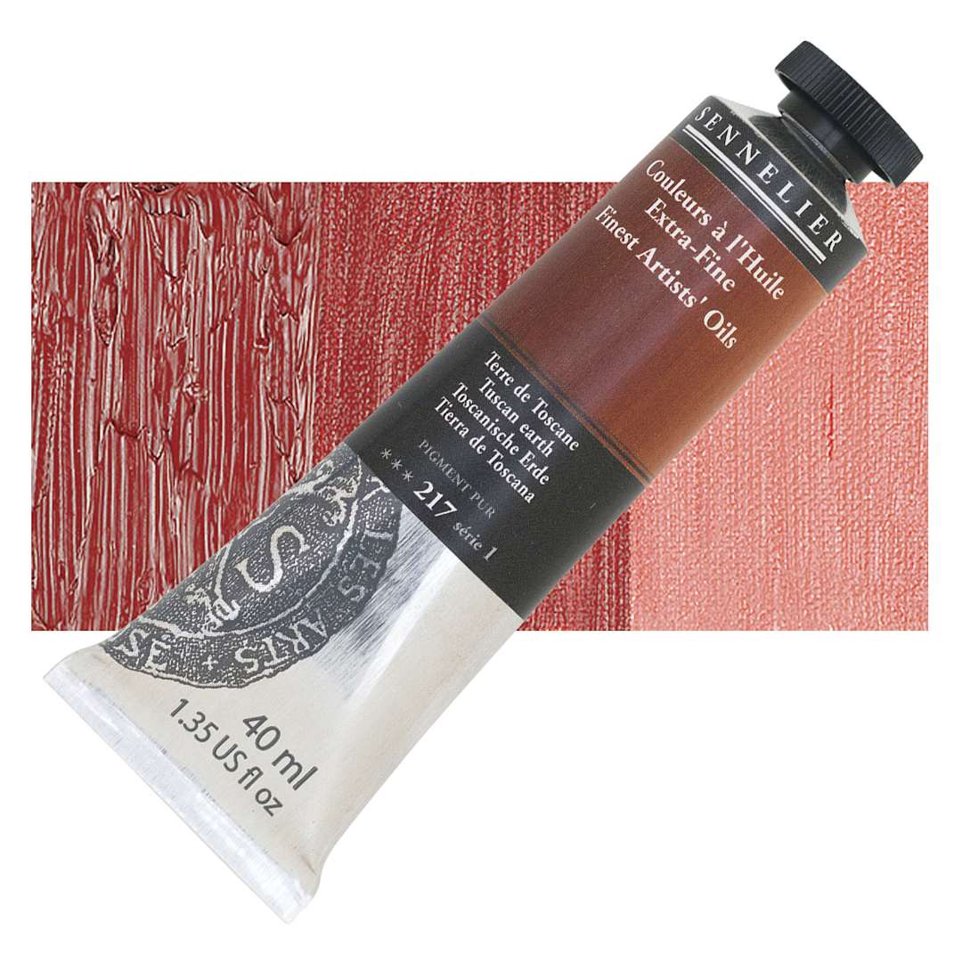 Open in modal - Sennelier Artists' Extra Fine Oil Paint - Tuscan Earth, 40 ml tube and swatch