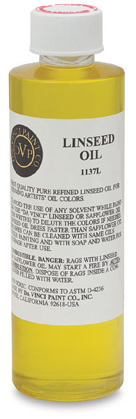 Open in modal - Da Vinci Linseed Oil - Front of 8 oz bottle
