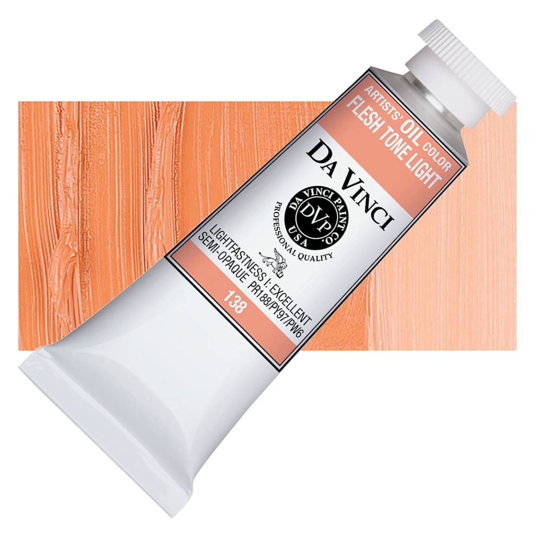 Open in modal - Da Vinci Artists' Oil Color - Peach, 37 ml Tube and swatch