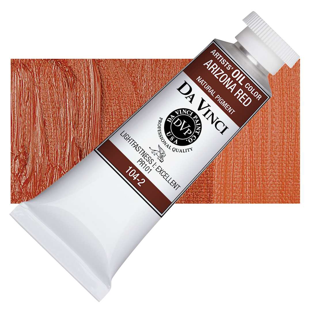 Open in modal - Da Vinci Artists' Oil Color - Arizona Red, 37 ml Tube and swatch