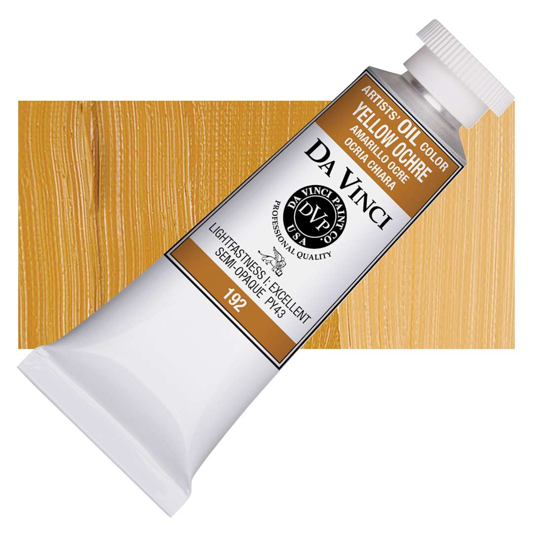 Open in modal - Da Vinci Artists' Oil Color - Yellow Ochre, 37 ml Tube and swatch
