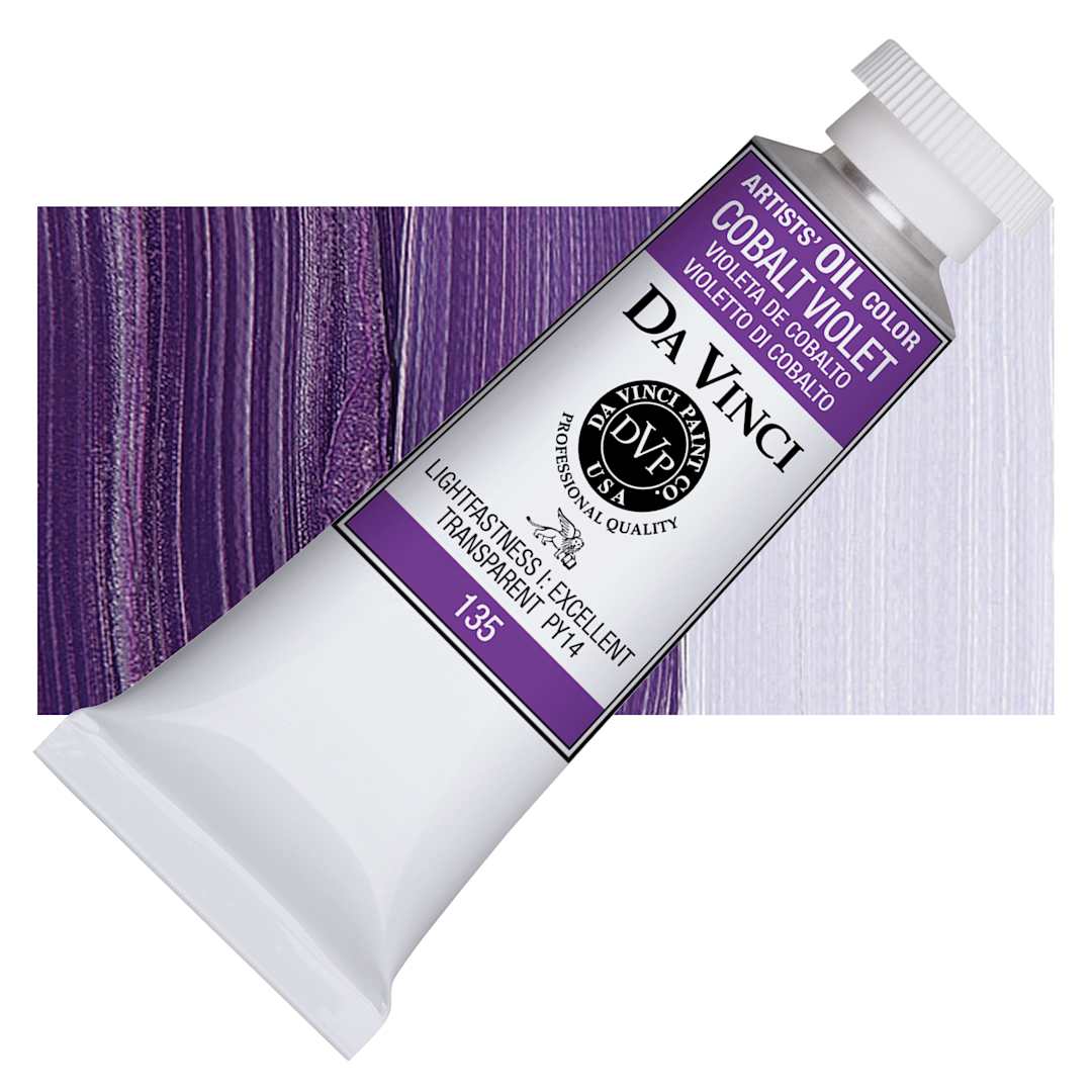 Open in modal - Da Vinci Artists' Oil Color - Cobalt Violet, 37 ml Tube and swatch