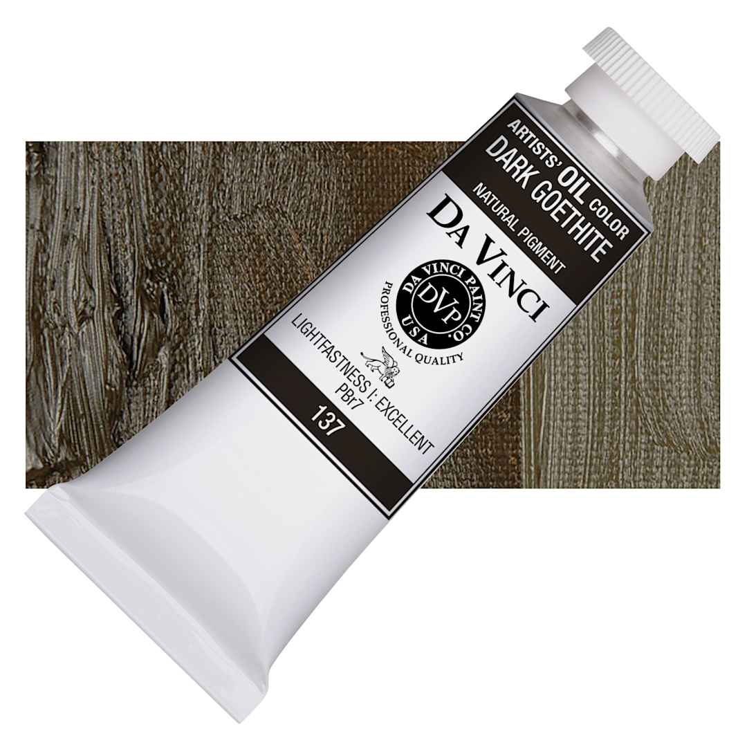 Open in modal - Da Vinci Artists' Oil Color - Dark Goethite, 37 ml Tube and swatch
