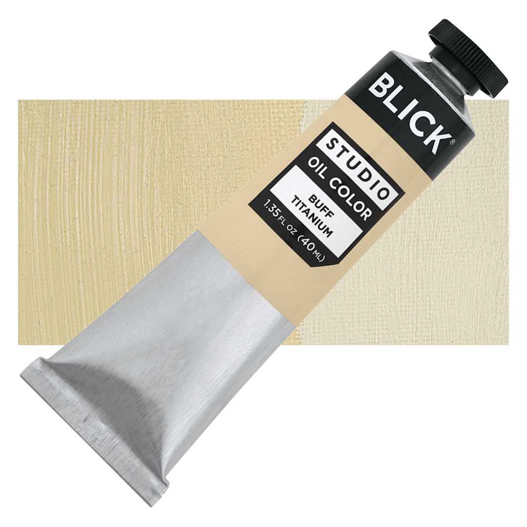 Open in modal - Blick Studio Oil Paint - Buff Titanium, 40 ml tube and swatch