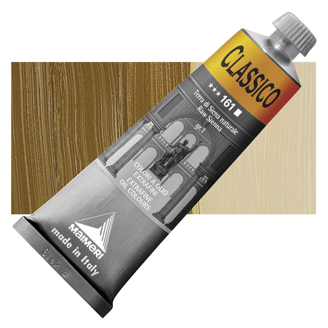 Open in modal - Maimeri Classico Oil Color - Raw Sienna, 60 ml tube and swatch