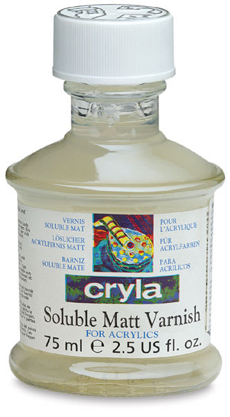 Open in modal - Daler-Rowney Cryla Soluble Acrylic Matte Varnish - Front of 75 ml bottle
