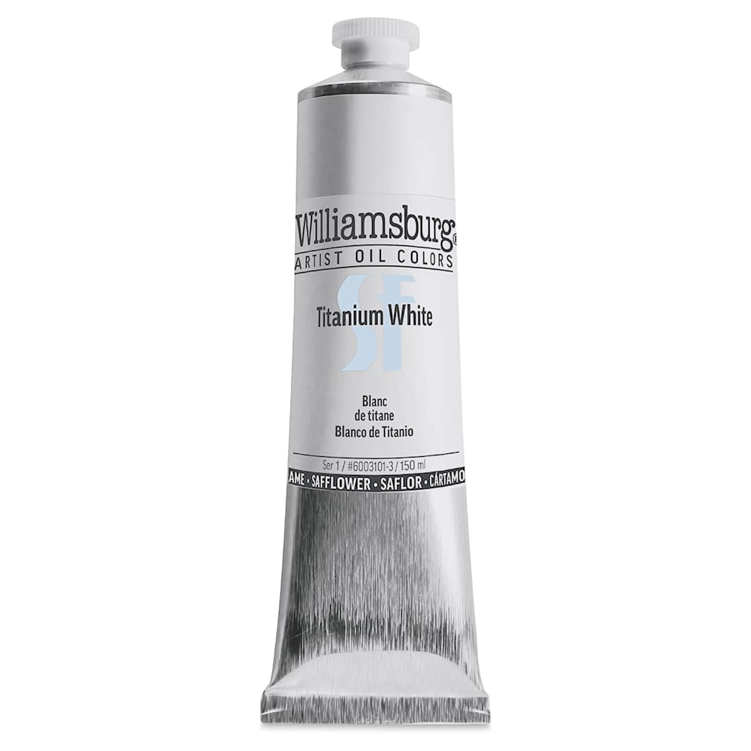 Open in modal - Williamsburg Handmade Safflower Oil Color - Titanium White, 150 ml tube