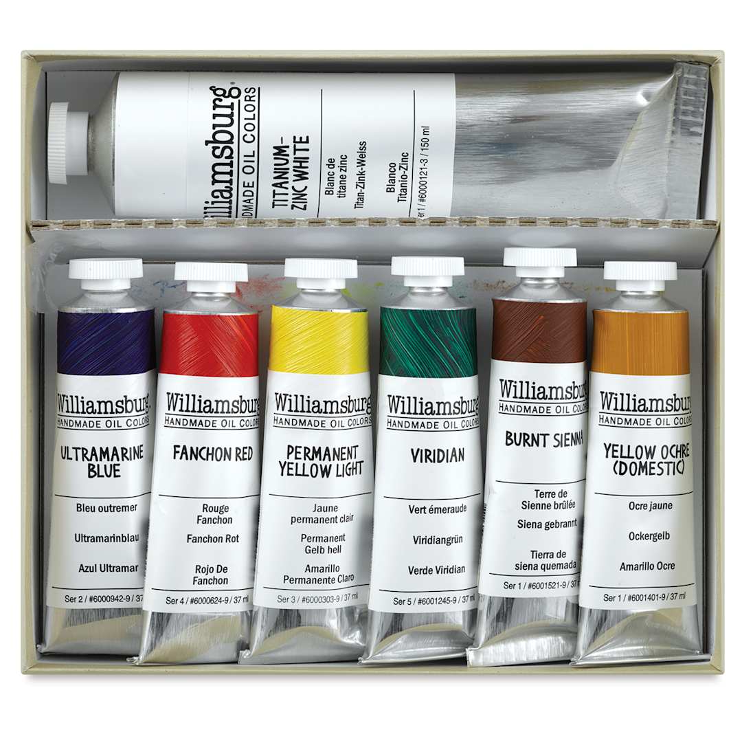 Open in modal - Williamsburg Handmade Oil Paints - Basic Painting Set, Set Of 7 Colors