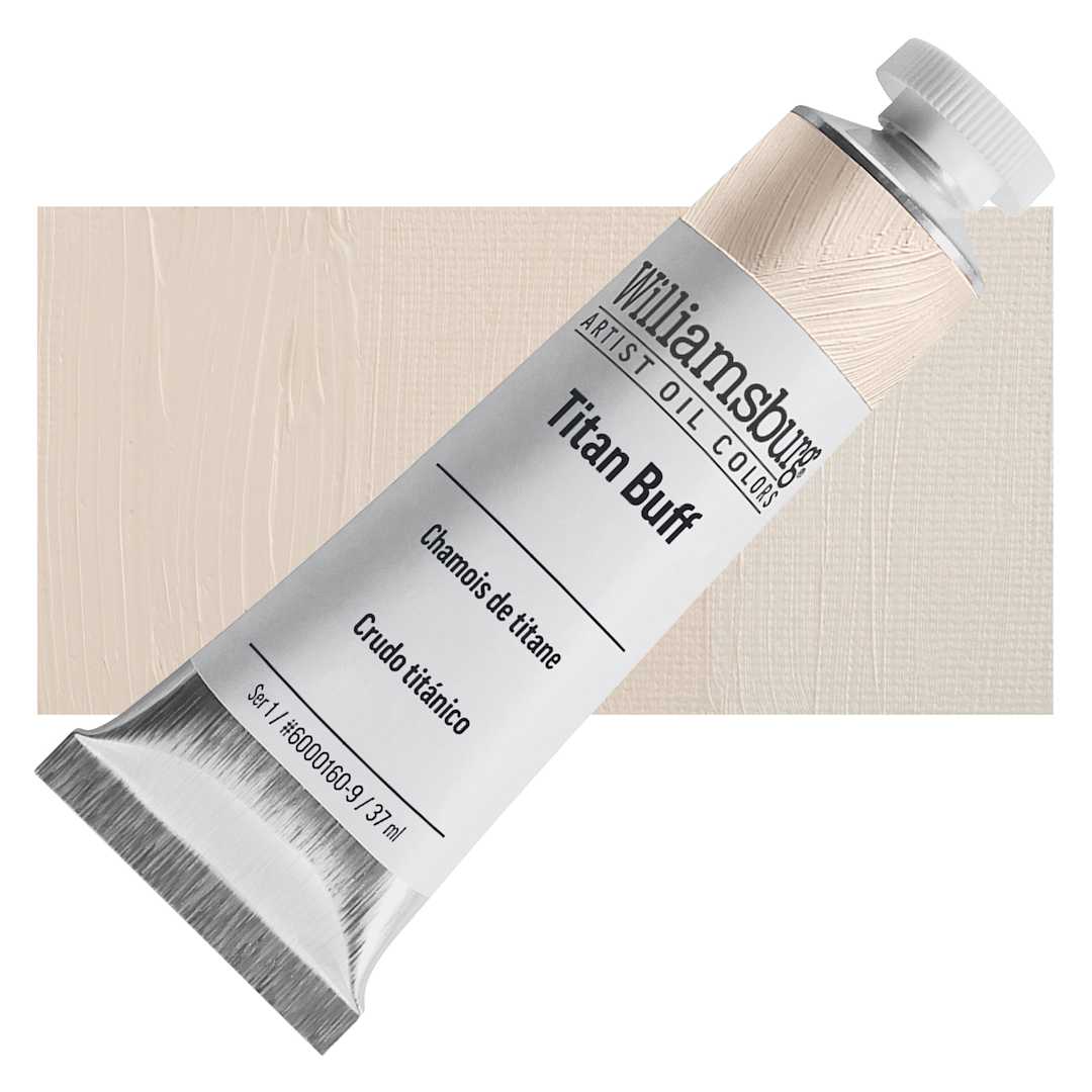 Open in modal - Williamsburg Handmade Oil Paint - Titan Buff, 37 ml tube and swatch