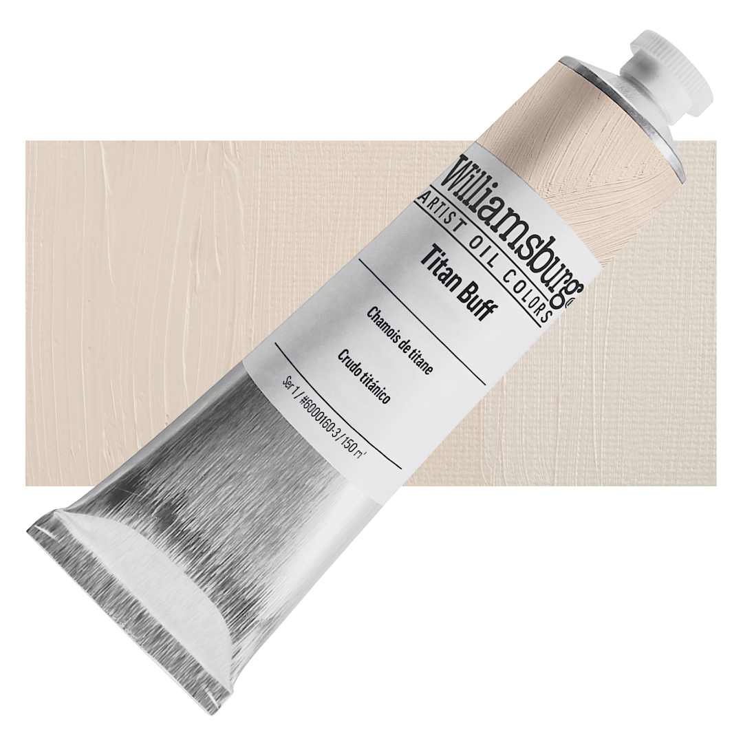 Open in modal - Williamsburg Handmade Oil Paint - Titan Buff, 150 ml tube and swatch