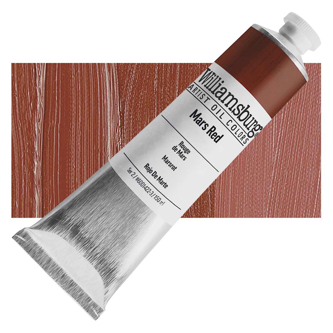 Open in modal - Williamsburg Handmade Oil Paint - Mars Red, 150 ml tube and swatch