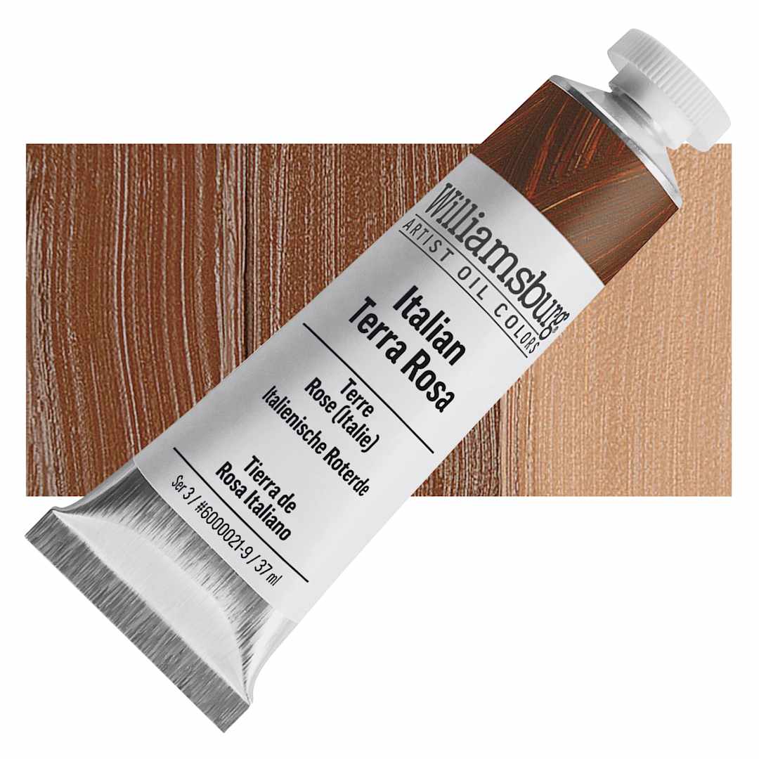 Open in modal - Williamsburg Handmade Oil Paint - Italian Terra Rosa, 37 ml tube and swatch
