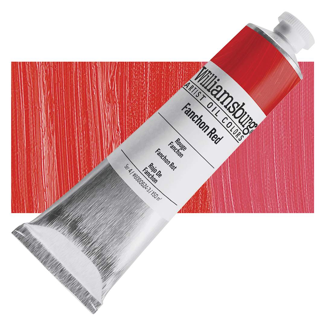 Open in modal - Williamsburg Handmade Oil Paint - Fanchon Red, 150 ml tube and swatch