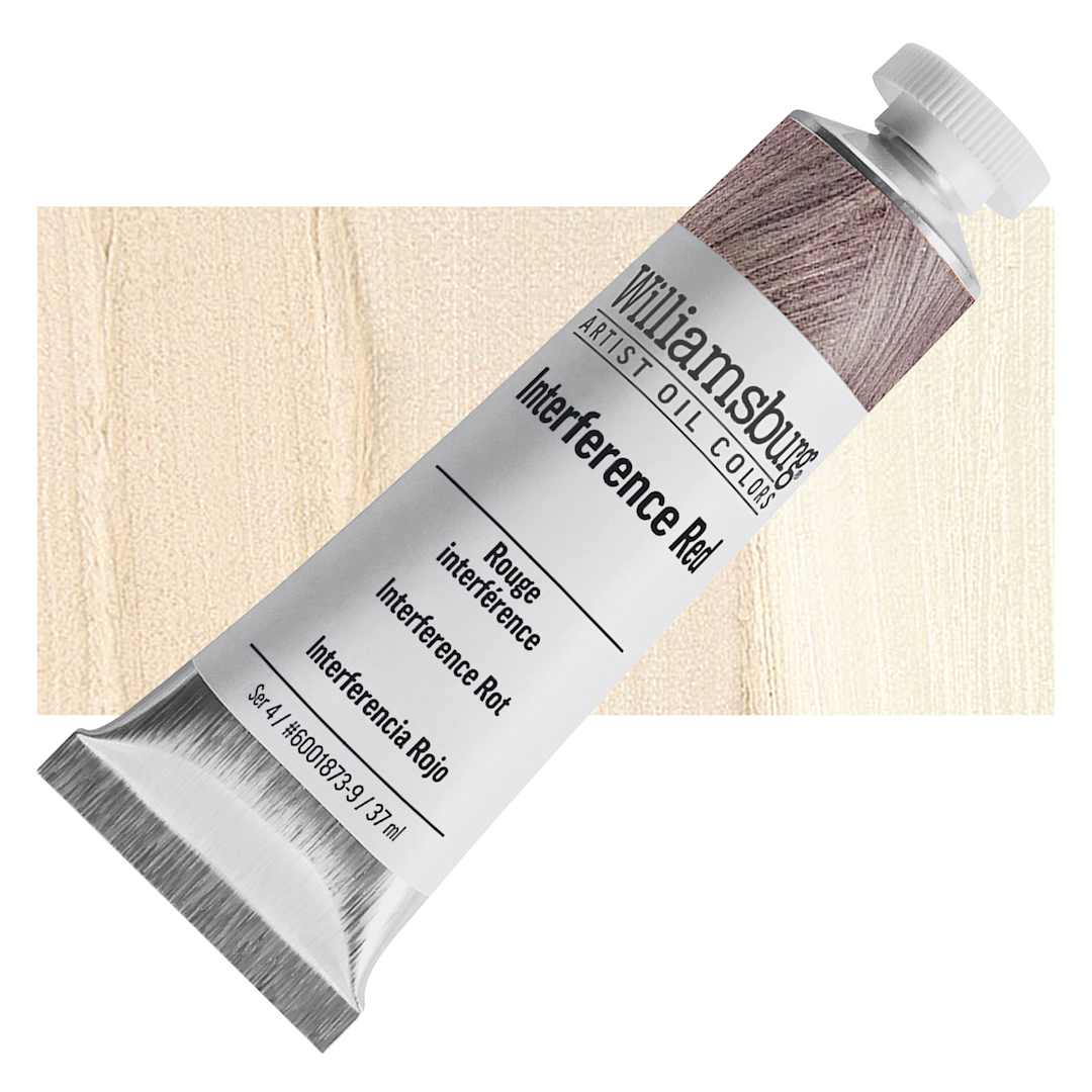 Open in modal - Williamsburg Handmade Oil Paint - Interference Red, 37 ml tube and swatch