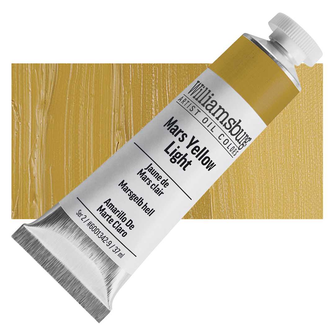 Open in modal - Williamsburg Handmade Oil Paint - Mars Yellow Light, 37 ml tube and swatch