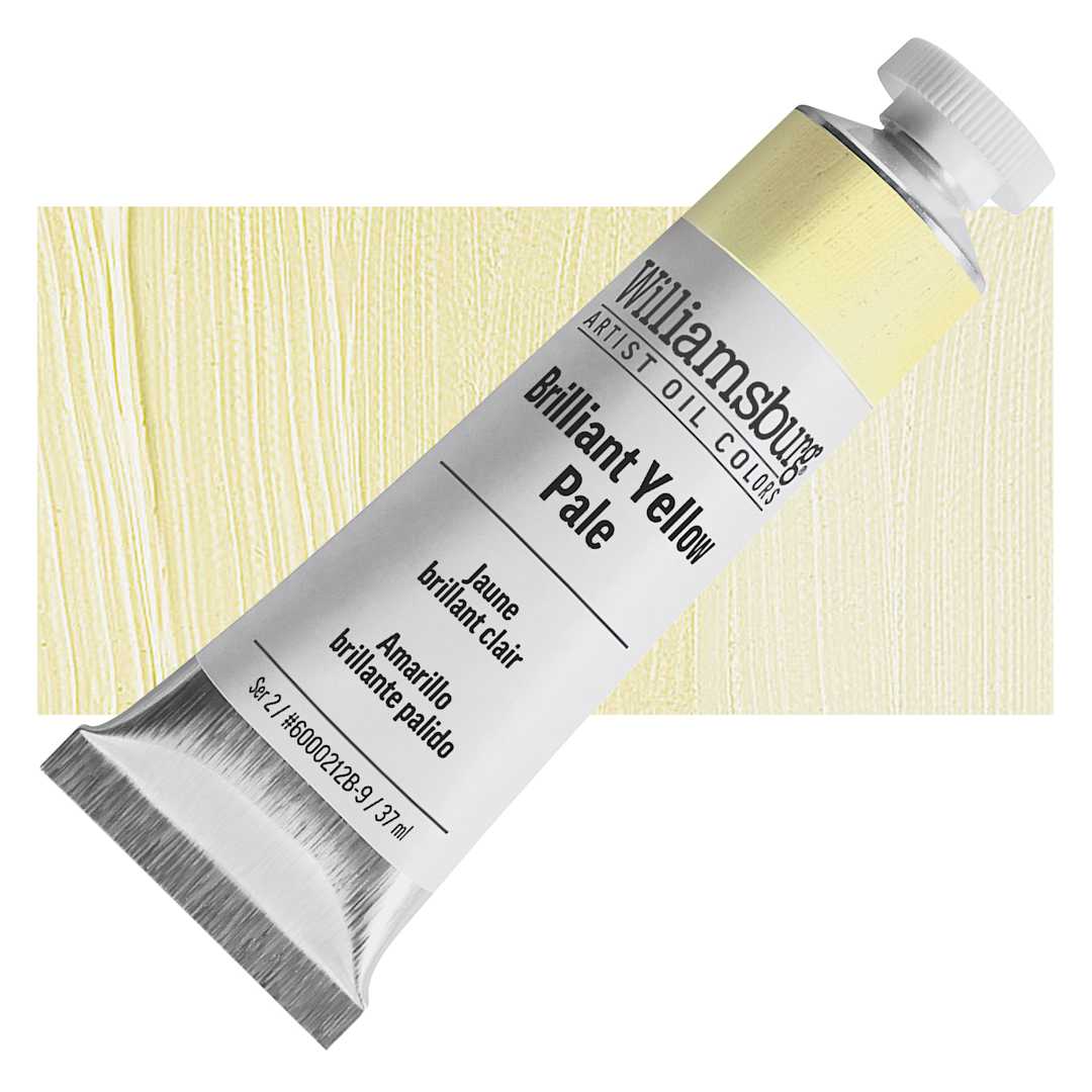 Open in modal - Williamsburg Handmade Oil Paint - Brilliant Yellow Pale, 37 ml tube and swatch