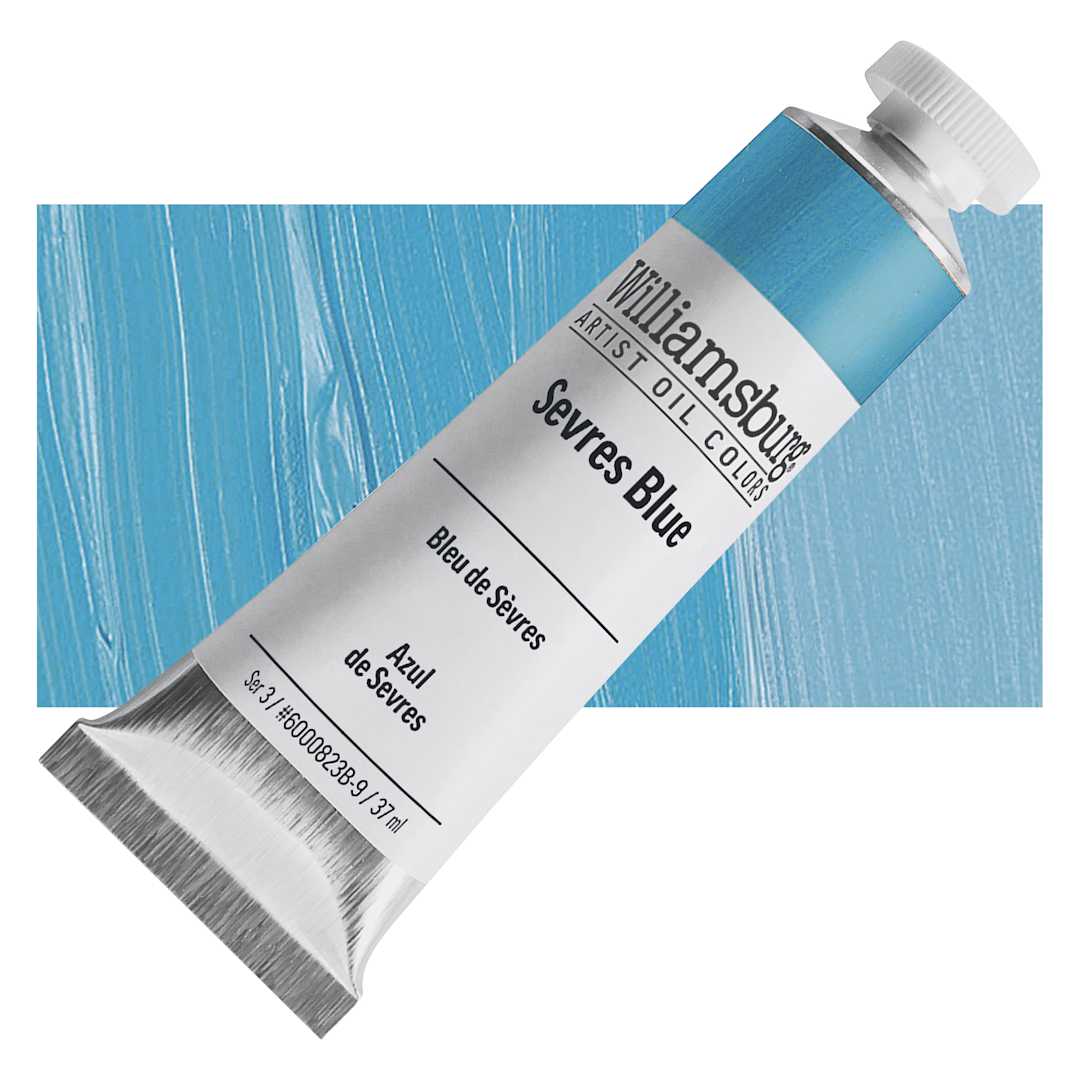 Open in modal - Williamsburg Handmade Oil Paint - Severs Blue, 37 ml tube and swatch