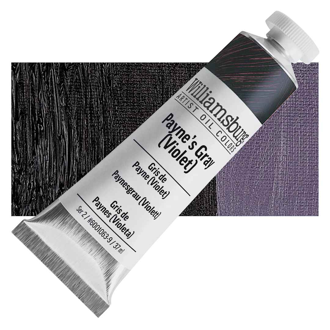 Open in modal - Williamsburg Handmade Oil Paint - Payne's Grey Violet, 37 ml tube and swatch