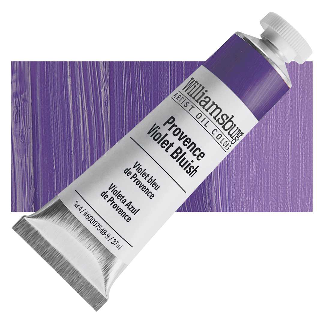Open in modal - Williamsburg Handmade Oil Paint - Provence Violet Bluish, 37 ml tube and swatch