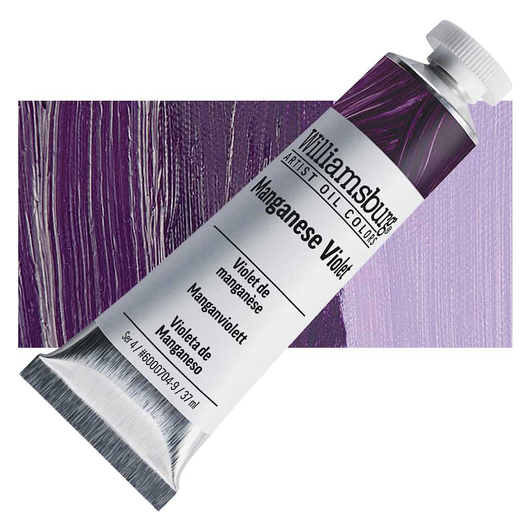 Open in modal - Williamsburg Handmade Oil Paint - Manganese Violet, 37 ml tube and swatch