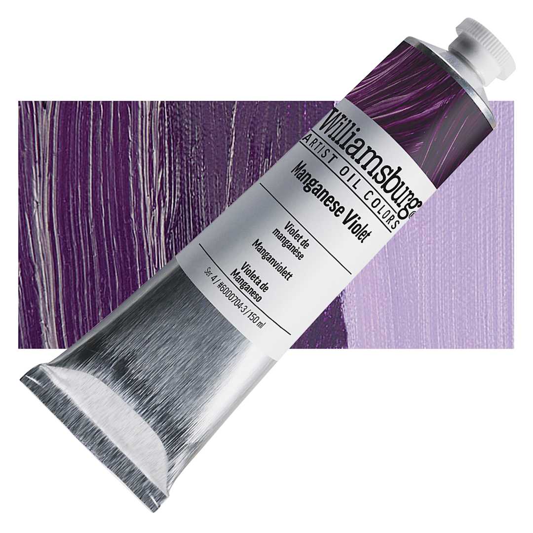 Open in modal - Williamsburg Handmade Oil Paint - Manganese Violet, 150 ml tube and swatch
