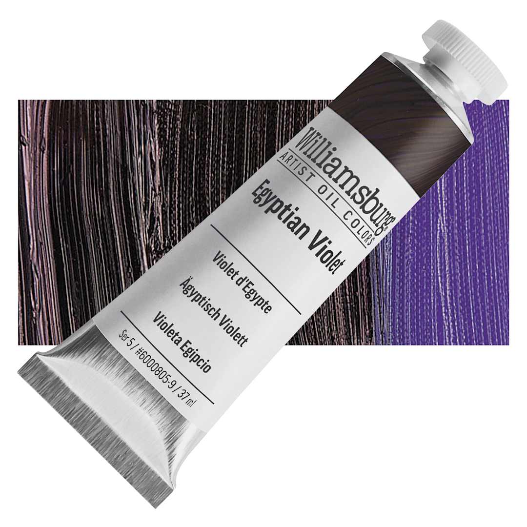 Open in modal - Williamsburg Handmade Oil Paint - Egyptian Violet, 37 ml tube and swatch