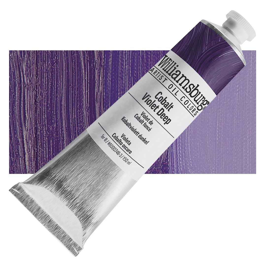 Open in modal - Williamsburg Handmade Oil Paint - Cobalt Violet Deep, 150 ml tube and swatch
