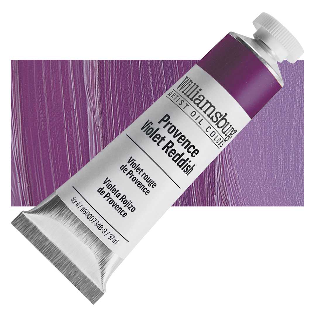 Open in modal - Williamsburg Handmade Oil Paint - Provence Violet Reddish, 37 ml tube and swatch