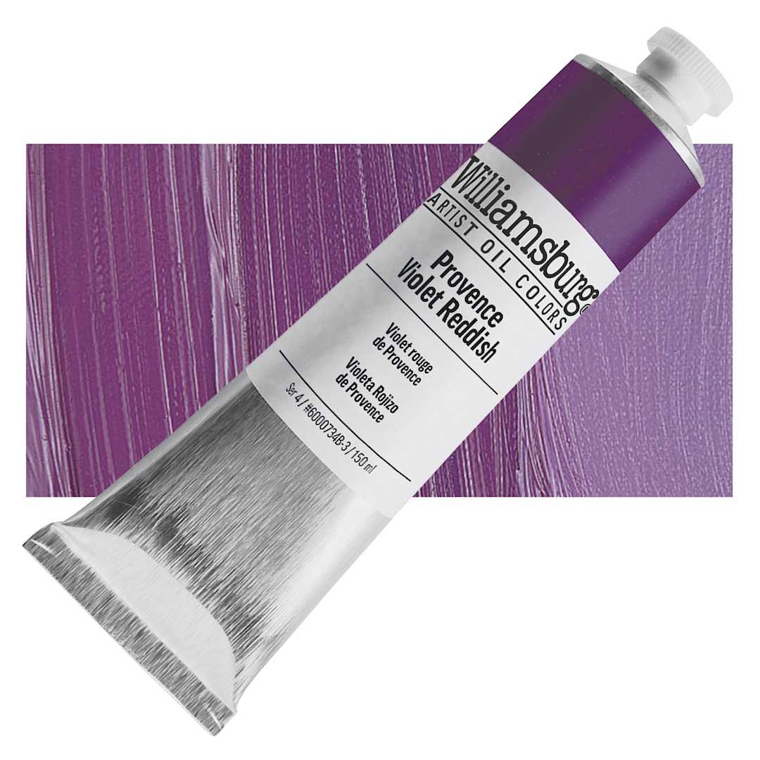Open in modal - Williamsburg Handmade Oil Paint - Provence Violet Reddish, 150 ml tube and swatch