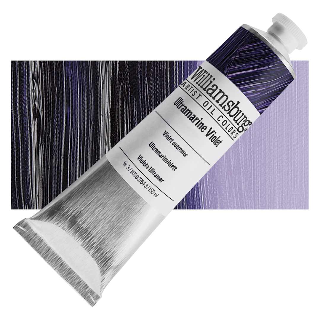 Open in modal - Williamsburg Handmade Oil Paint - Ultramarine Violet, 150 ml tube and swatch