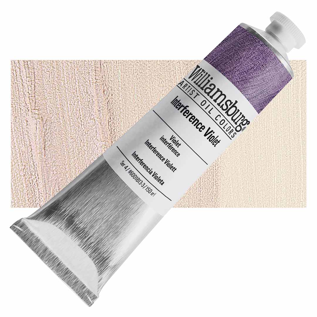 Open in modal - Williamsburg Handmade Oil Paint - Interference Violet, 150 ml tube and swatch