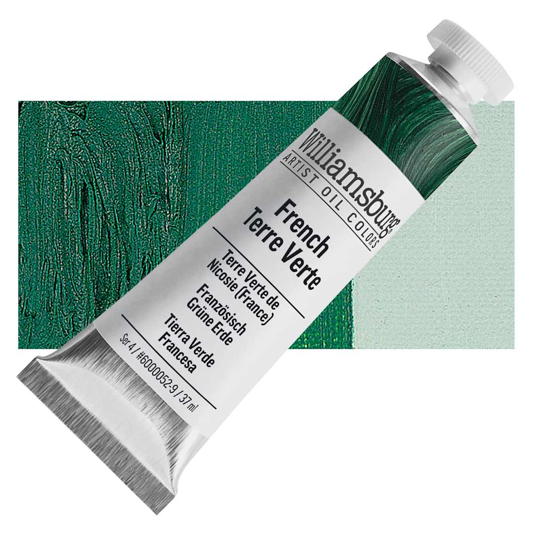 Open in modal - Williamsburg Handmade Oil Paint - French Terre Verte, 37 ml tube and swatch