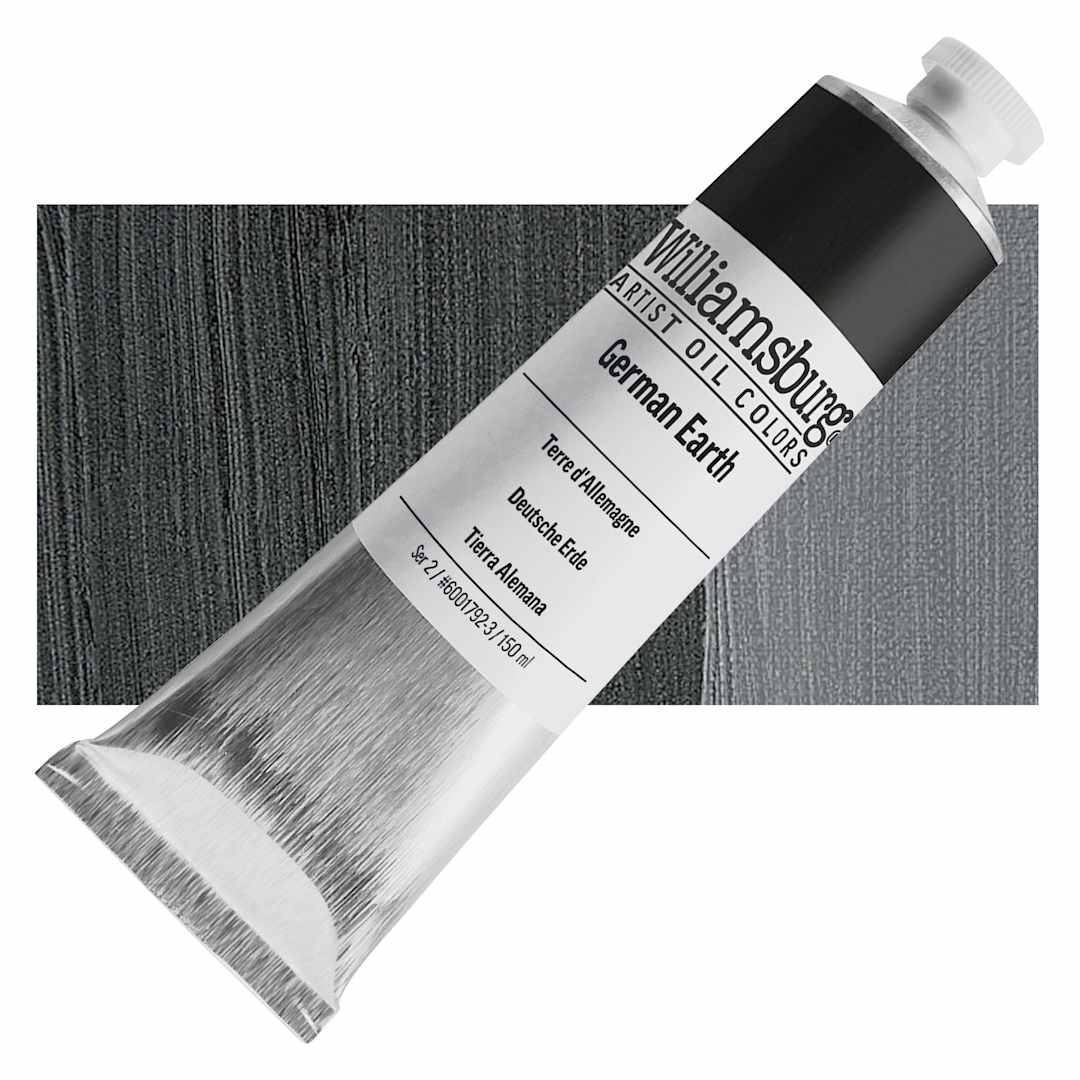 Open in modal - Williamsburg Handmade Oil Paint - German Earth, 150 ml tube and swatch