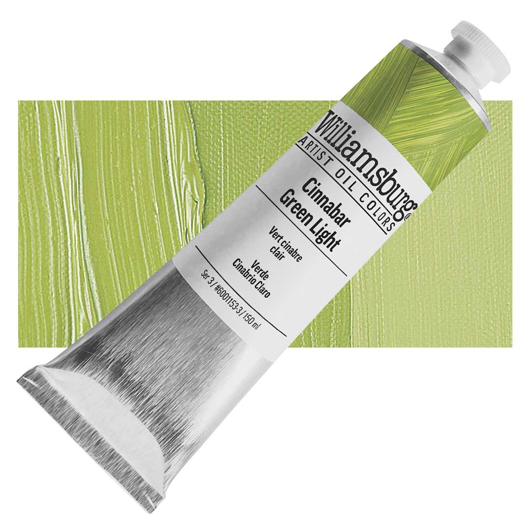 Open in modal - Williamsburg Handmade Oil Paint - Cinnabar Green Light, 150 ml tube and swatch